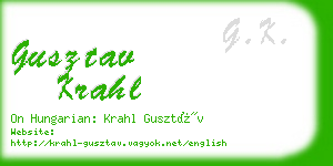 gusztav krahl business card